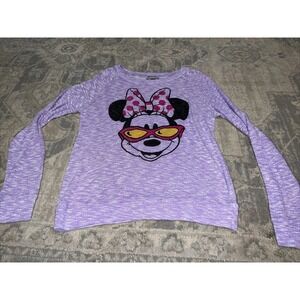 Youth Girls Disney Parks Minnie Mouse Sweater Size Large Purple